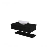 Conjunto Bancada C-cuba L45 E Prateleira Metrópole 805 Nogal Preto ônix - 1