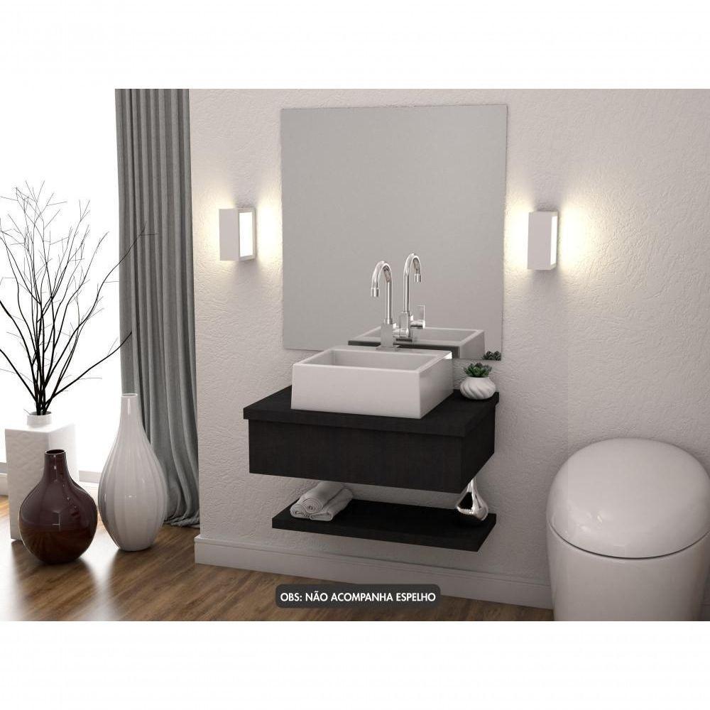 Conjunto Bancada C-cuba Q355 E Prateleira Metrópole 605 Nogal Preto ônix - 5