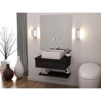 Conjunto Bancada C-cuba Q355 E Prateleira Metrópole 605 Nogal Preto ônix - 3