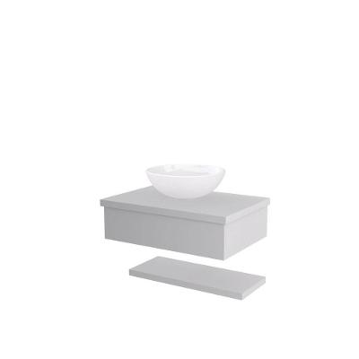 Conjunto Bancada C-cuba R35 E Prateleira Metrópole 605 Perffect Acetinado Branco Chess