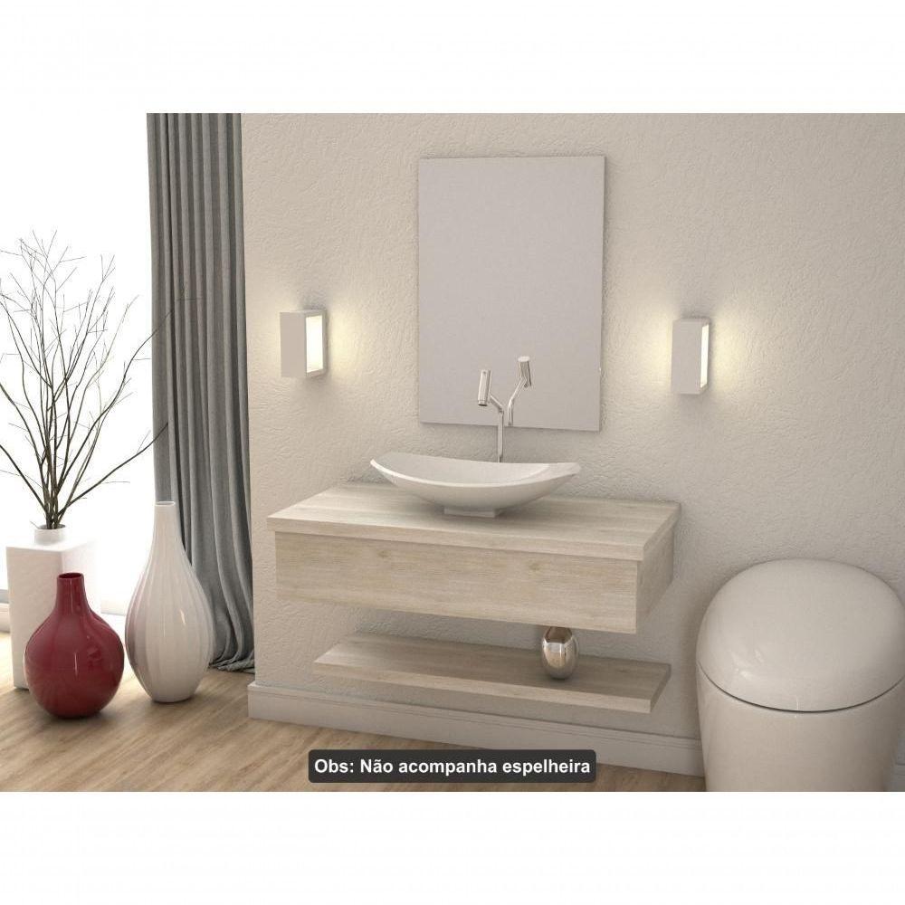 Conjunto Bancada C-cuba L45 E Prateleira Metrópole 805 Preto ônix Snow - 5