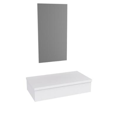 Conjunto Bancada E Espelheira Ktme802 Perffect Acetinado Branco Chess