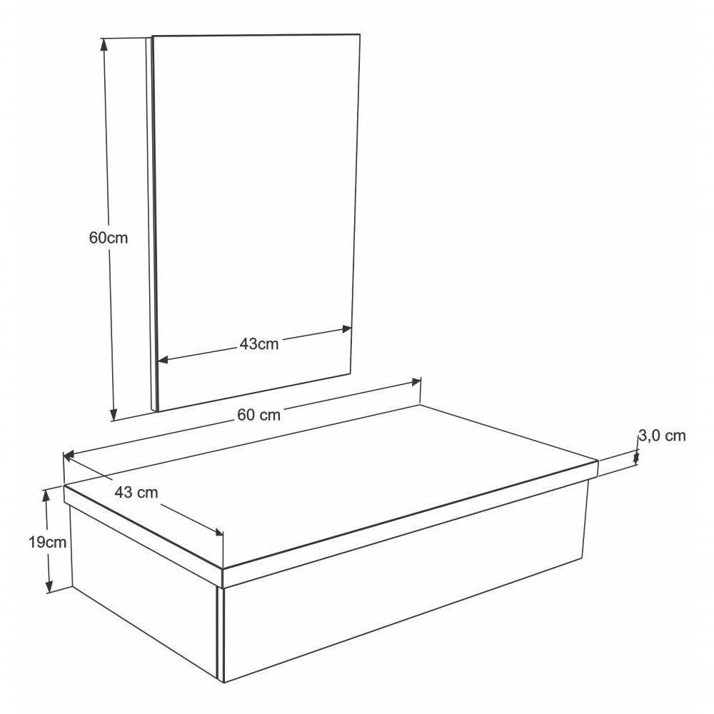 Conjunto Bancada C-cuba Q32 E Espelheira Metrópole 601 Branco Chess Carvalho - 5