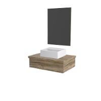 Conjunto Bancada C-cuba Q32 E Espelheira Metrópole 601 Branco Chess Carvalho - 1