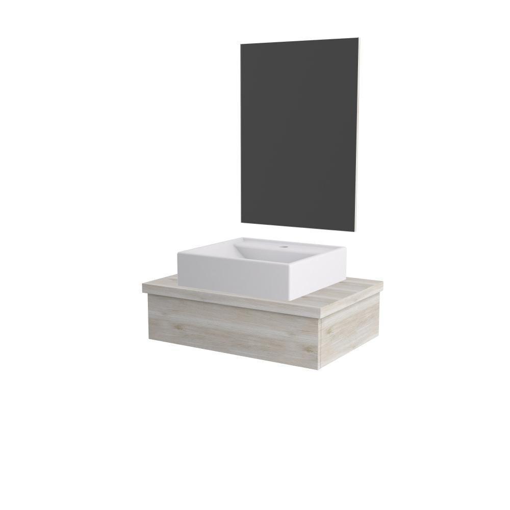 Conjunto Bancada C-cuba Q39 E Espelheira Metrópole 601 Preto ônix Snow - 1