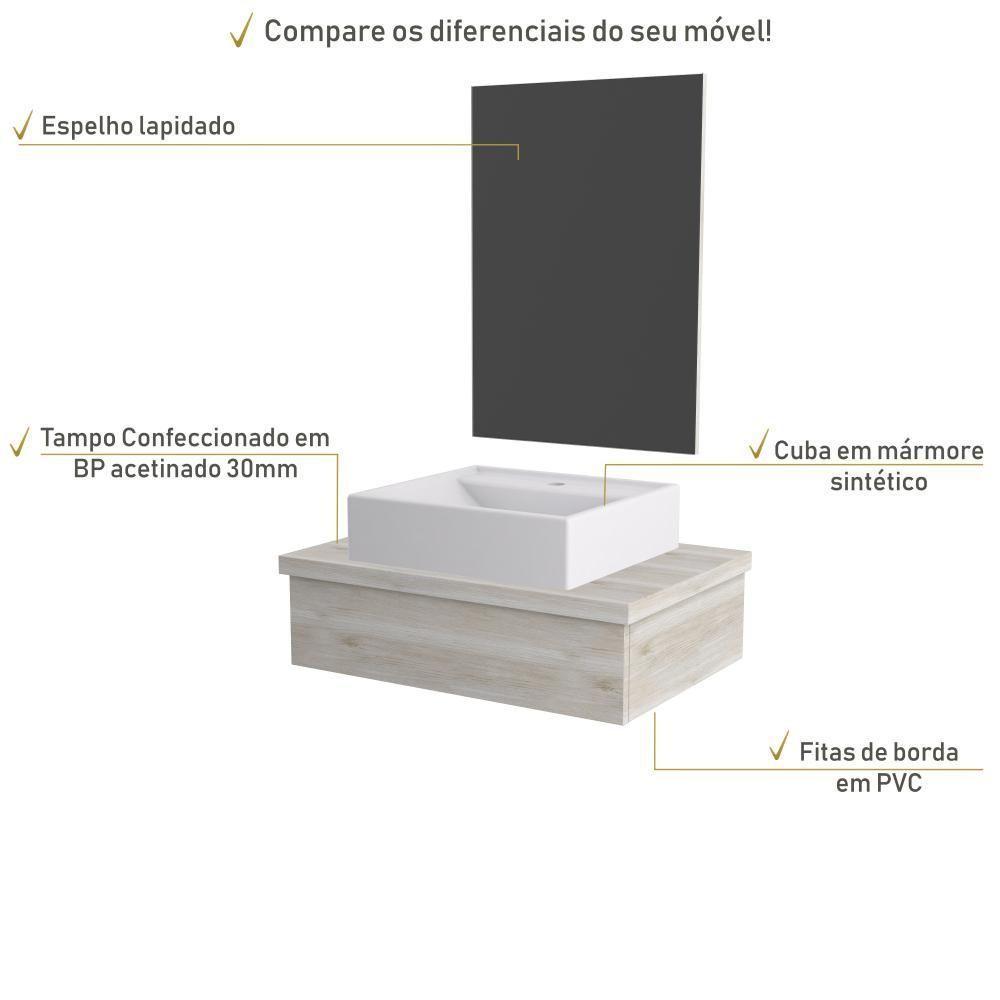 Conjunto Bancada C-cuba Q39 E Espelheira Metrópole 601 Preto ônix Snow - 5