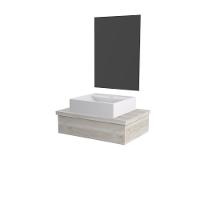 Conjunto Bancada C-cuba Q39 E Espelheira Metrópole 601 Preto ônix Snow - 1