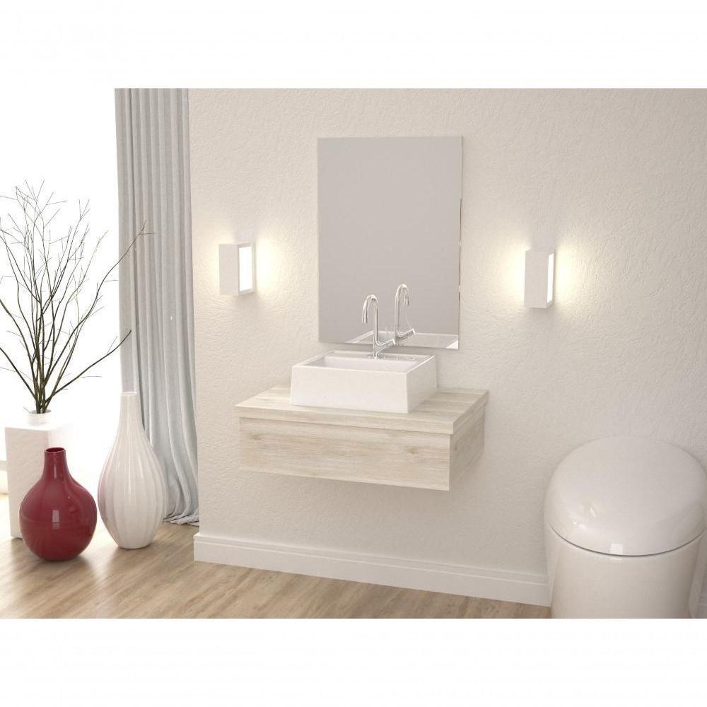 Conjunto Bancada C-cuba Q32 E Espelheira Metrópole 601 Preto ônix Snow - 3