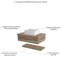 Conjunto Bancada C-cuba Q32 E Prateleira Metrópole 605 Branco Chess Carvalho