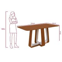 Conjunto Sala De Jantar Mesa Easy Pop 170x90cm Tampo Mdf Com 6 Cadeiras Confortcouro Morano Avelã Frassino/off White - 3