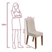 Conjunto Sala De Jantar Mesa Easy Pop 170x90cm Tampo Vidro/mdf Com 6 Cadeiras Seat Boucle Bege Frassino/off White