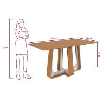 Conjunto Sala De Jantar Mesa Easy Pop 170x90cm Tampo Mdf Com 6 Cadeiras Confort Suede Animale Bege Amêndoa/off White - 3