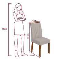 Conjunto Sala De Jantar Mesa Easy Pop 170x90cm Tampo Mdf Com 6 Cadeiras Confortlinho Mosaico Cinza Frassino/off White