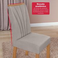 Conjunto Sala De Jantar Mesa Easy Pop 170x90cm Tampo Mdf Com 6 Cadeiras Confort Veludo Liso Capuccino Amêndoa/off White - 2