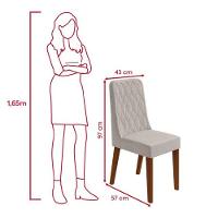 Conjunto Sala De Jantar Mesa Easy Pop 170x90cm Tampo Vidro/mdf Com 6 Cadeiras Seat Linho Mosaico Cinza Frassino/off