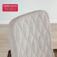 Conjunto Sala De Jantar Mesa Easy Pop 170x90cm Tampo Vidro/mdf Com 6 Cadeiras Seat Linho Mosaico Cinza Frassino/off - 7