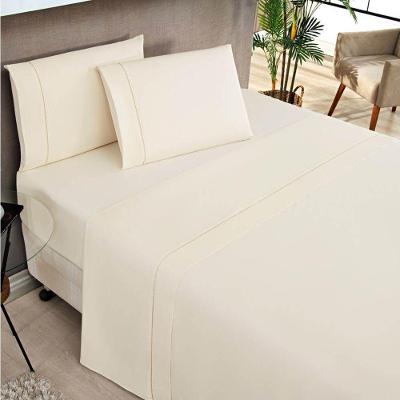 Jogo De Lençol Solteiro Percale 200 Fios 3 Peças Elegance - Palha