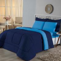 Edredom King Dupla Face Malha 100% Algodão 1 Peça - Turquesa-marinho - 2