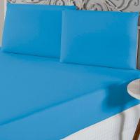 Jogo De Lençol King Malha 100% Algodão 3 Peças - Turquesa - 1