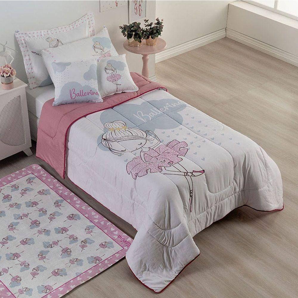 Edredom Solteiro Hipercal 400 Fios Juvenil Estampado 5 Peças - Ballerina - 2