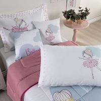 Edredom Solteiro Hipercal 400 Fios Juvenil Estampado 5 Peças - Ballerina