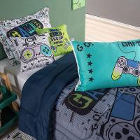Edredom Solteiro Hipercal 400 Fios Juvenil Estampado 5 Peças - Game