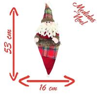 Kit 8 Enfeites árvore Natal Papai Noel E Boneco Neve Saco Natalino Xadrez - 2