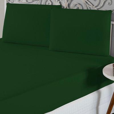 Jogo De Lençol King Malha 100% Algodão 3 Peças - Verde Bandeira