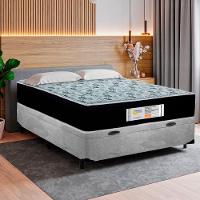 Cama Box Baú Casal Suede + Colchão Molas Ensacadas Sereneprime Sonnolux 138x188x69 Cinza - 3