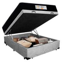 Cama Box Baú Casal Suede + Colchão Molas Ensacadas Sereneprime Sonnolux 138x188x69 Cinza - 7
