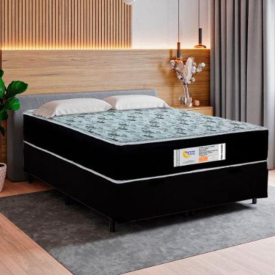 Cama Box Baú Casal Suede + Colchão Molas Ensacadas Sereneprime Sonnolux 138x188x69 Preto