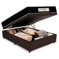 Cama Box Baú Casal Sintético + Colchão Molas Ensacadas Sereneprime Sonnolux 138x188x69 Marrom - 8