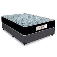 Cama Box Casal Suede + Colchão Molas Ensacadas Sereneprime Sonnolux 138cm Cinza - Suporta Até 110kg Por Pessoa - 1