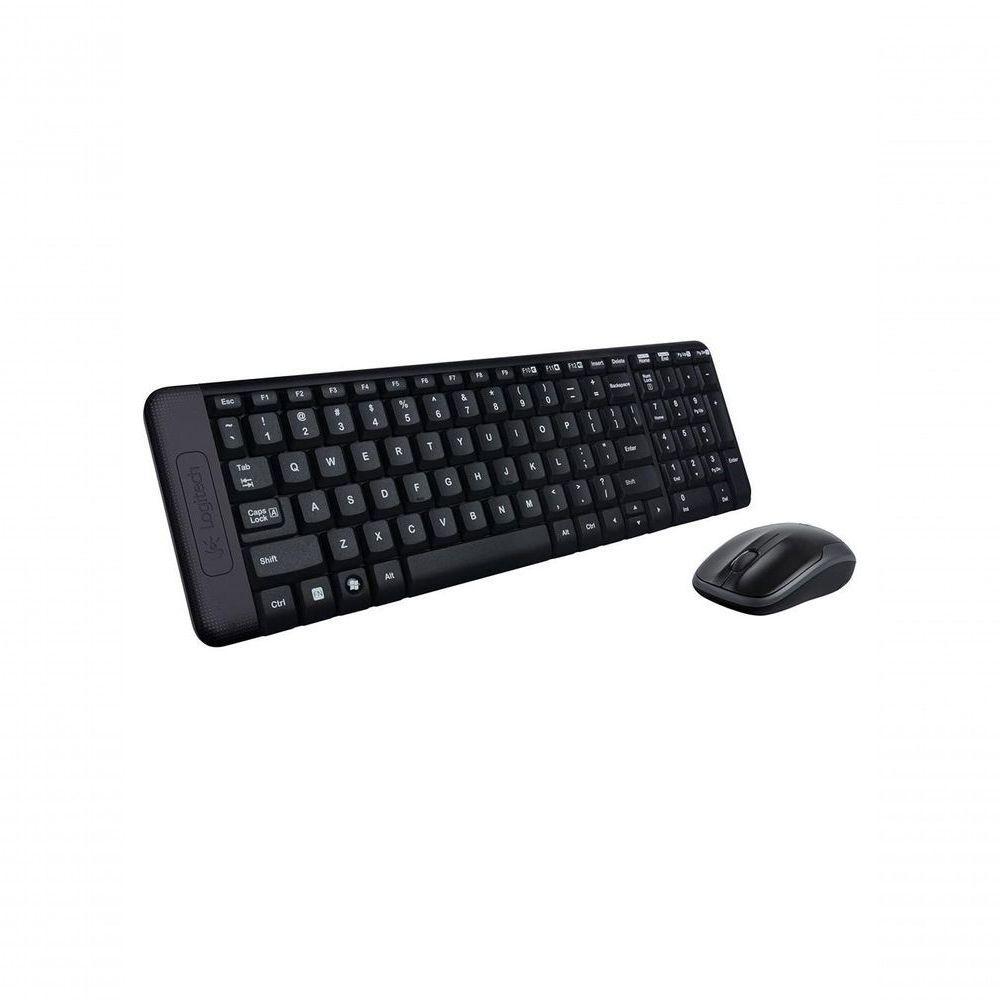 Combo Teclado E Mouse Wireless Logitech Mk220 Usb Preto... - 1