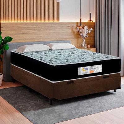 Cama Box Baú Casal Suede + Colchão Molas Ensacadas Sereneprime Sonnolux 138x188x69 Marrom