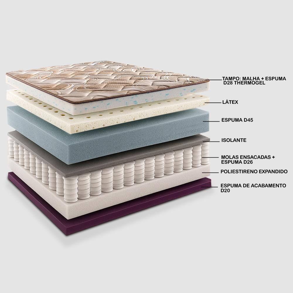 Colchão King Com Espuma Látex 193x203x38 Robust Gel 220 Caramelo Cama Inbox - 8