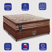 Cama Box Casal Colchão + Box 138x188x76 Com Espuma Látex Robust Gel 220 Caramelo Cama Inbox - 3