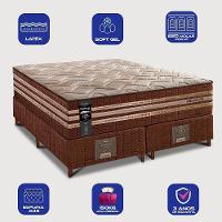 Cama Box King Colchão + Box 193x203x76 Com Espuma Látex Robust Gel 220 Caramelo Cama Inbox - 3