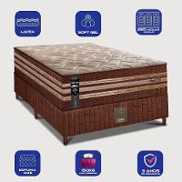 Cama Box Solteiro Colchão + Box 88x188x76 Com Espuma Látex Robust Gel 220 Caramelo Cama Inbox - 3