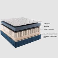 Cama Box Casal Colchão + Box 138x188x70 Com Molas Ensacadas Robust 220 Azul Cama Inbox - 2