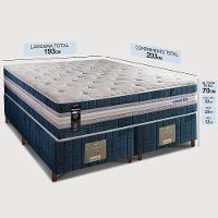 Cama Box King Colchão + Box 193x203x70 Com Molas Ensacadas Robust 220 Azul Cama Inbox - 2