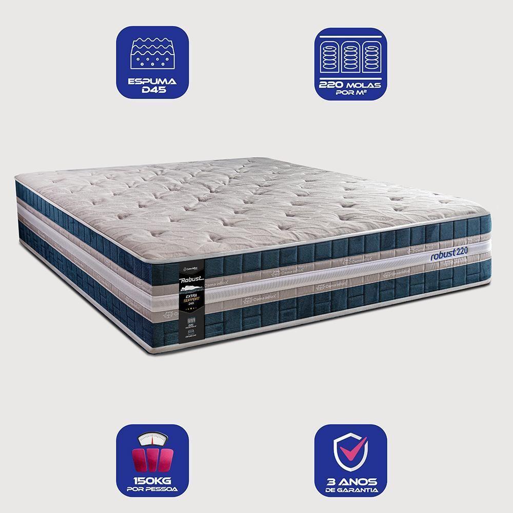 Colchão Casal Com Molas Ensacadas 138x188x32 Robust 220 Azul Cama Inbox - 3