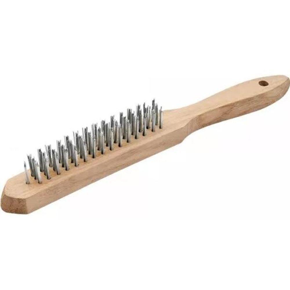 Escova Manual Aco 3 Fil Cabo Madeira Vonder - 1