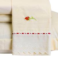 Jogo De Lençol Yasmin Queen 4 Peças Percal 200 Fios 100% Algodão Bordado Floral - Palha - 2