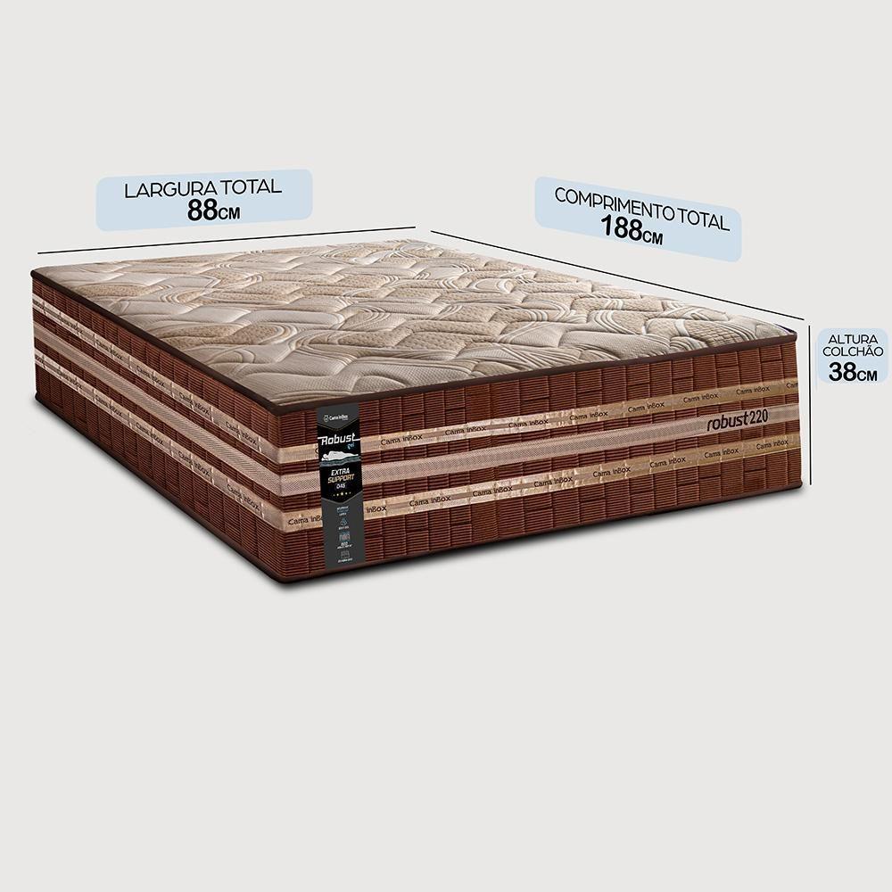 Colchão Solteiro Com Espuma Látex 88x188x38 Robust Gel 220 Caramelo Cama Inbox - 2