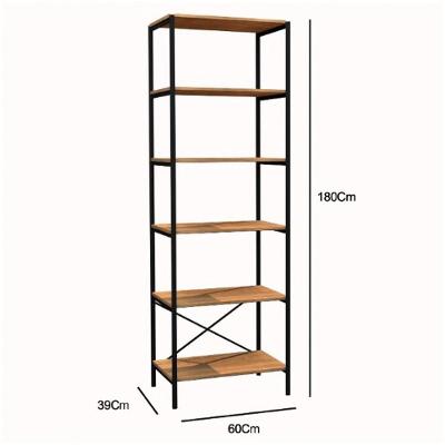 Estante Livreiro Multiuso Estilo Industrial 180cm 6 Prateleiras Trento Demolição - Artefamol