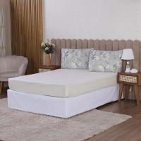 Jogo De Lençol Beatriz Casal 3 Peças Percal 180 Fios 100% Algodão Ponto Palito - Palha Borboleta - 1