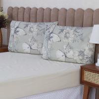 Jogo De Lençol Beatriz Casal 3 Peças Percal 180 Fios 100% Algodão Ponto Palito - Palha Borboleta - 2