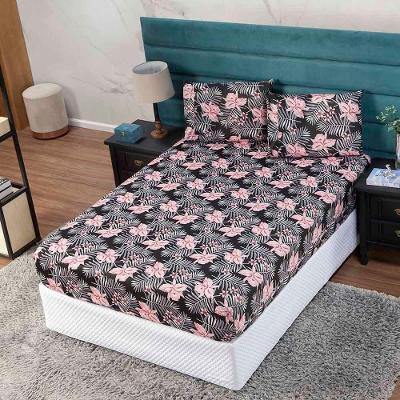 Jogo De Lençol Nuance Casal 3 Peças Malha Gel Estampado - Floral 23 - 100% Poliéster