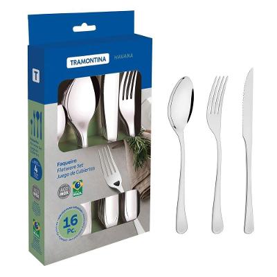 Faqueiro Aço Inox Com Faca Para Churrasco 16 Pç Tramontina